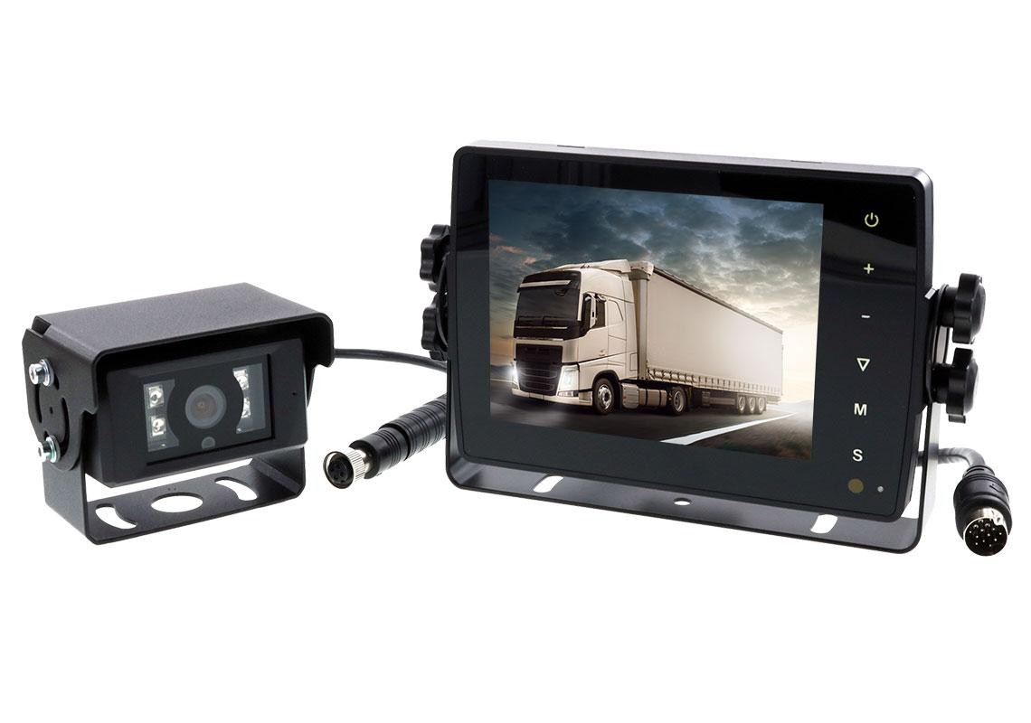Systèmes caméras filaires - Kit complet filaire HD 1080P avec écran 7 mono  et caméra alu noire - APVI