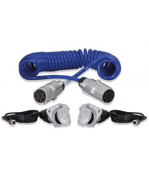 Accessoires systèmes filaires - Câble 7P/12/24V spiralé de liaison pour 2 caméras HD