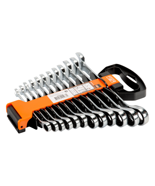 JEU DE CLES MIXTES A CLIQUET - 12 PCS