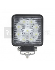 Phare de travail carré 9 leds - 10/30 Volts - IP67