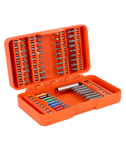 Jeu 54 d'embouts 1/4" - Phillips, Pozidriv, 6 pans, TORX®, TORX®