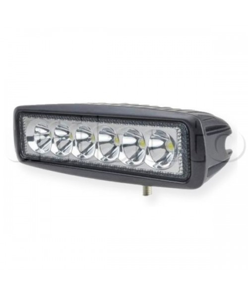 Phare de travail rectangle 6 leds 12/24V - 1500 Lumens - 18Watts