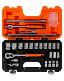 Coffret de douille 6 pans 1/2" métrique et cliquet