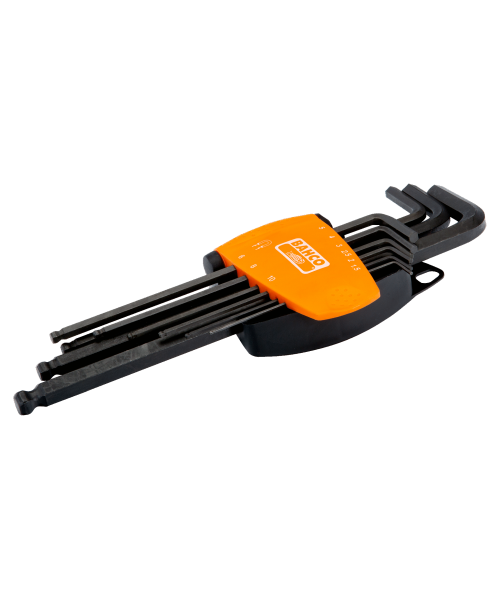 Jeu de clés mâles 6 pans à tête sphérique 9 pièces