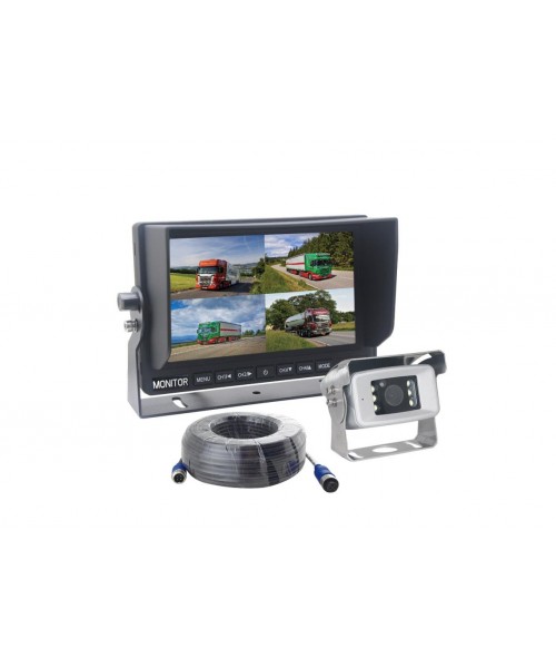 Systèmes caméras filaires - Kit complet filaire HD 1080P avec écran 7" mono et caméra alu noire