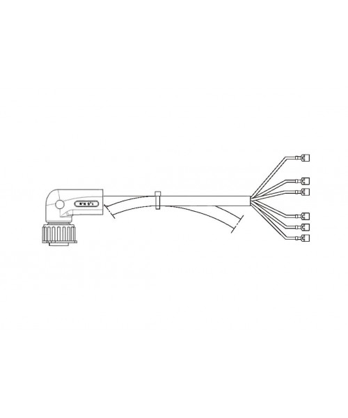 FCA - Faisceau feu arrière 7 voies connecteur coudé 4000 mm