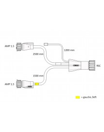 FCA - Faisceau pour feux arrière avec câbles plats et surmoulages droits RSC 15V