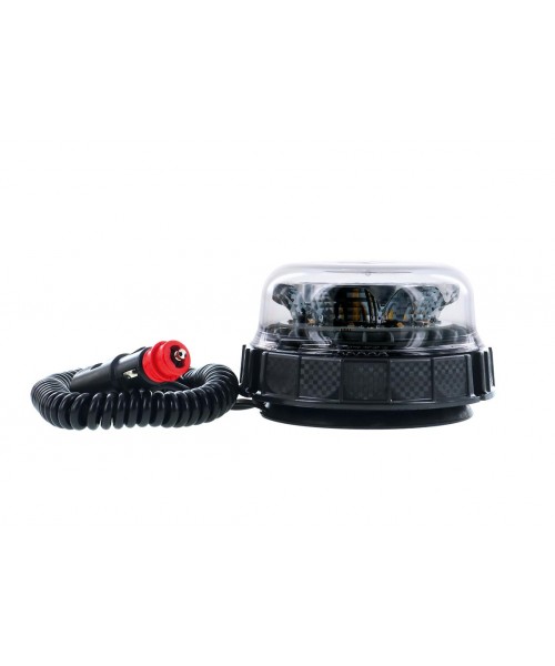 PEGASUS LED - Gyrophare magnétique 1 ventouse 3 fonctions (rotatif, flash, double flash), cabochon cristal, LED ambre